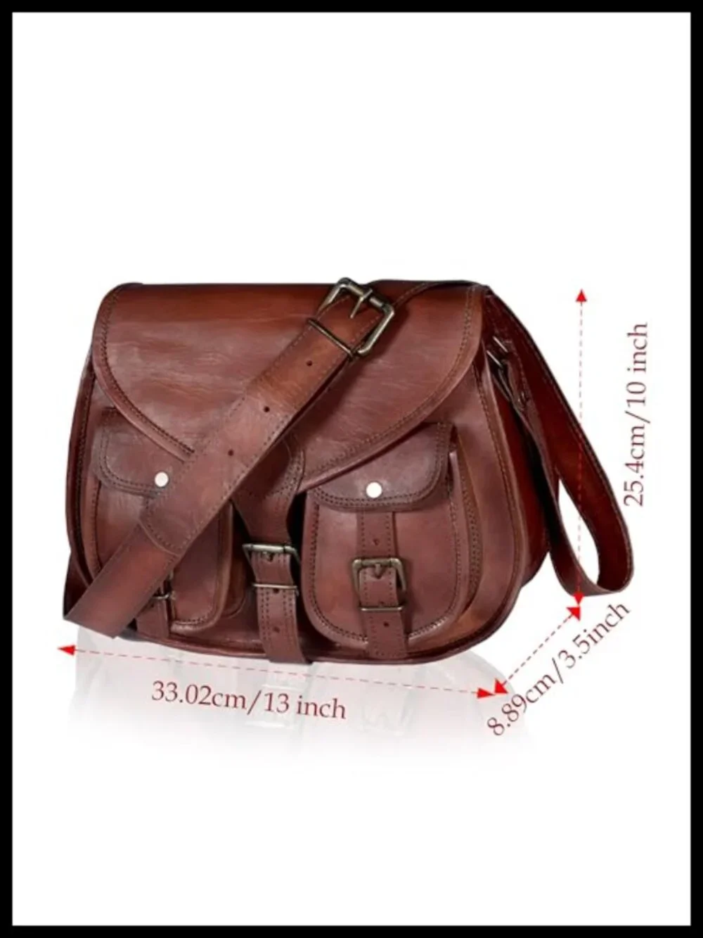 Genuine Leather Crossbody Satchel Handbag with Adjustable Strap Tote Shoulder